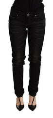 Acht Black Low Waist Skinny Denim Trouser -   -  Acht.