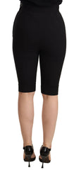 Dolce & Gabbana Black Wool Stretch Slim Fit High Waist Shorts -   -  Dolce & Gabbana.
