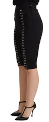 Dolce & Gabbana Black Wool Stretch Slim Fit High Waist Shorts -   -  Dolce & Gabbana.