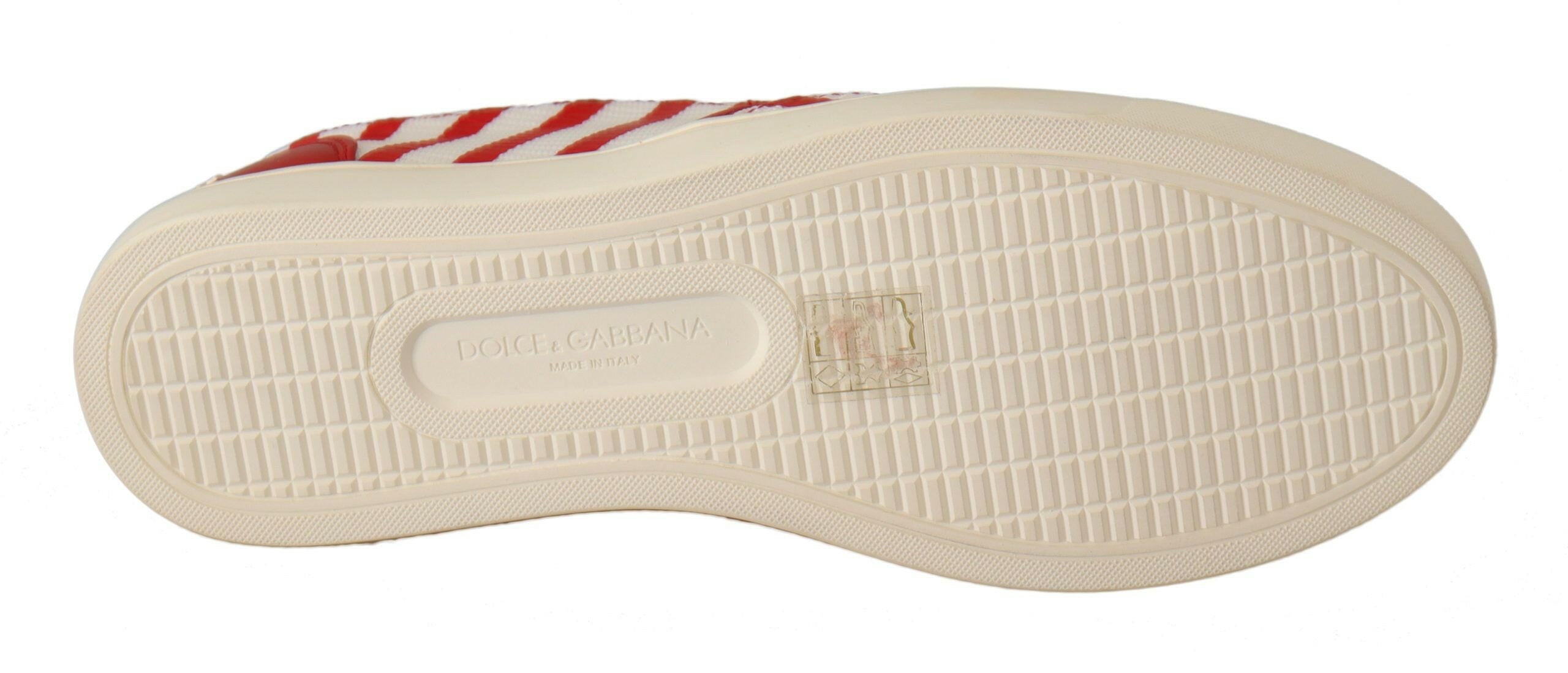 Dolce & Gabbana Red White Anchor Studded Loafers Shoes -   -  Dolce & Gabbana.