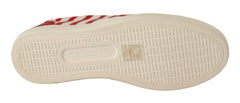 Dolce & Gabbana Red White Anchor Studded Loafers Shoes -   -  Dolce & Gabbana.