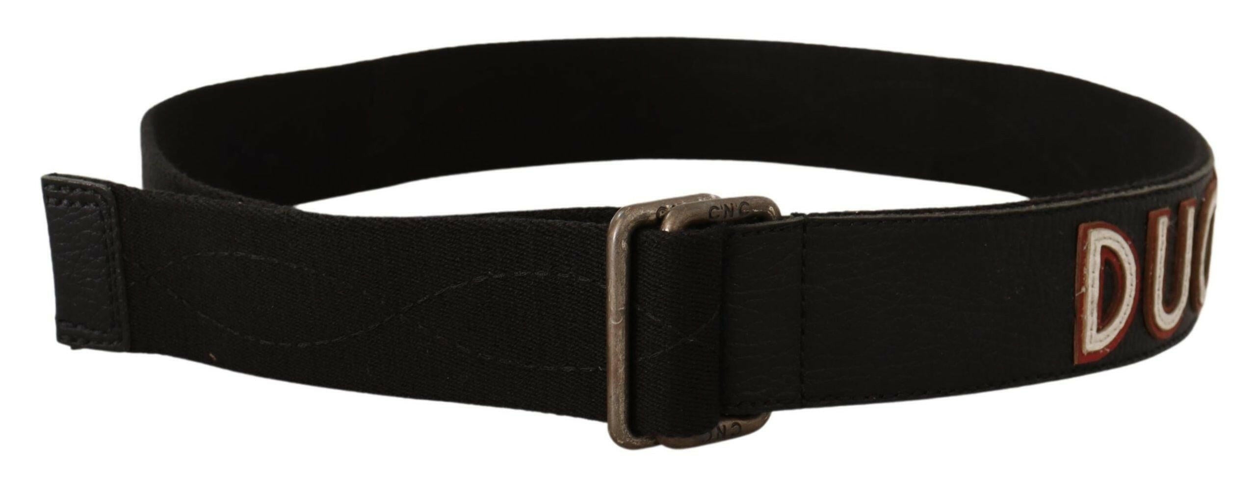 Costume National Black Cotton Ducati Metal Buckle Belt -   -  Costume National.