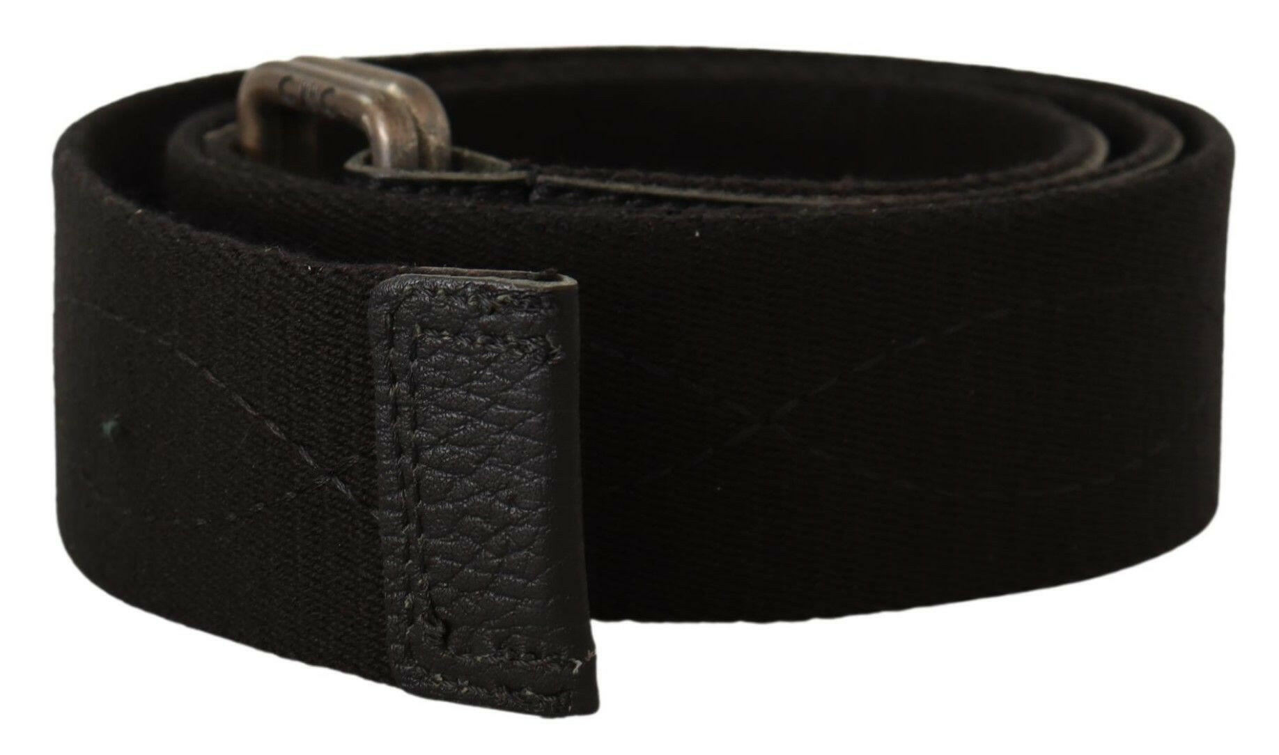 Costume National Black Cotton Ducati Metal Buckle Belt -   -  Costume National.