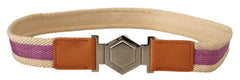 GF Ferre Multicolor Leather Silver Hexagon Logo Buckle Belt -   -  GF Ferre.