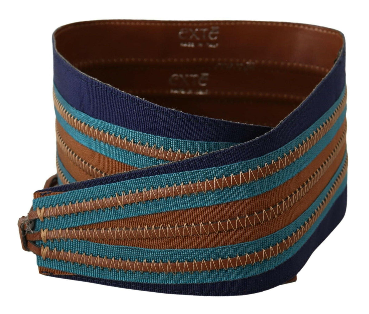 Exte Brown Leather Wide Waistband Tie Fastening Belt -   -  Exte.