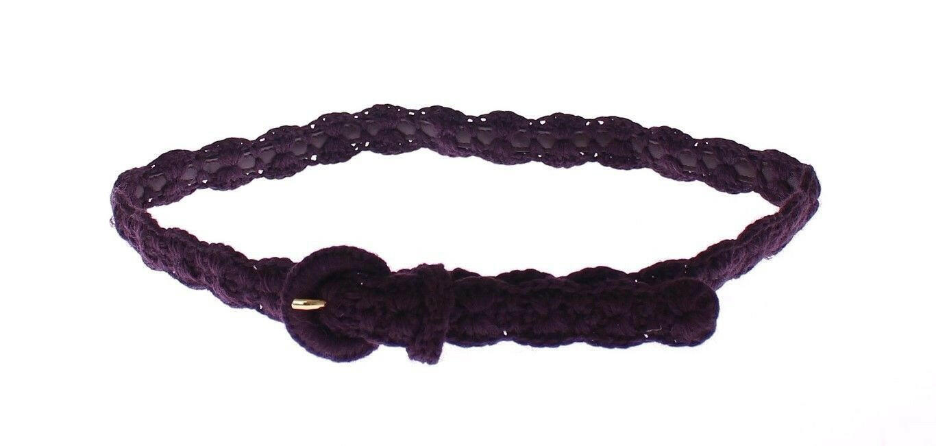 Dolce & Gabbana Purple Cotton Gold Logo Waist Belt -   -  Dolce & Gabbana.