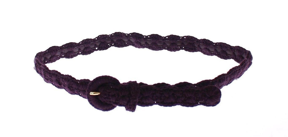 Dolce & Gabbana Purple Cotton Gold Logo Waist Belt -   -  Dolce & Gabbana.