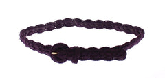 Dolce & Gabbana Purple Cotton Gold Logo Waist Belt -   -  Dolce & Gabbana.