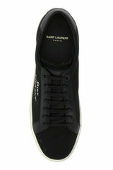 Saint Laurent Sleek Black Canvas & Leather Low-Top Sneakers -   -  Saint Laurent.