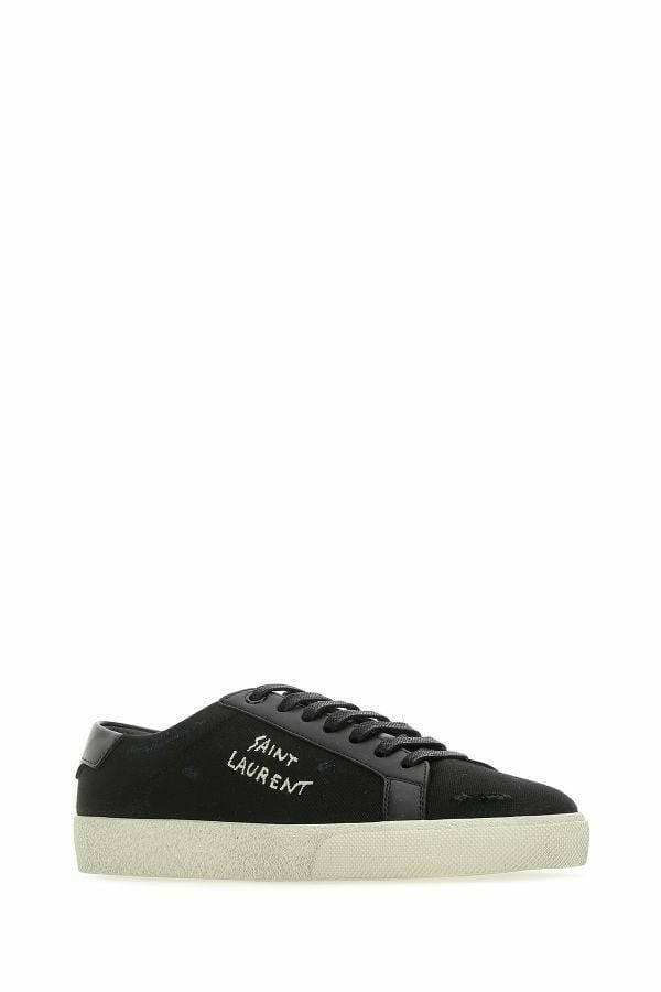 Saint Laurent Sleek Black Canvas & Leather Low-Top Sneakers -   -  Saint Laurent.