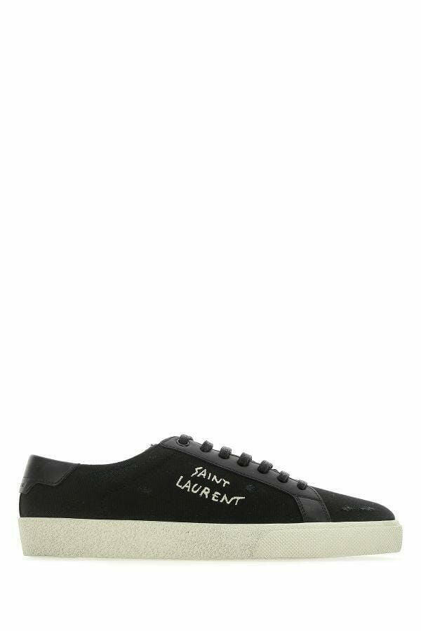 Saint Laurent Sleek Black Canvas & Leather Low-Top Sneakers -   -  Saint Laurent.