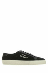 Saint Laurent Sleek Black Canvas & Leather Low-Top Sneakers -   -  Saint Laurent.