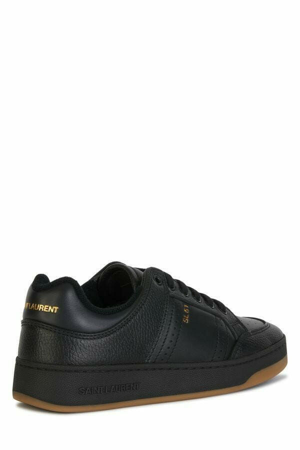 Saint Laurent Elegant Black Low-Top Leather Sneakers -   -  Saint Laurent.