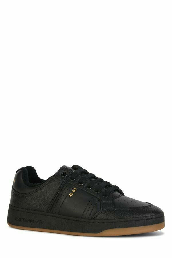 Saint Laurent Elegant Black Low-Top Leather Sneakers -   -  Saint Laurent.