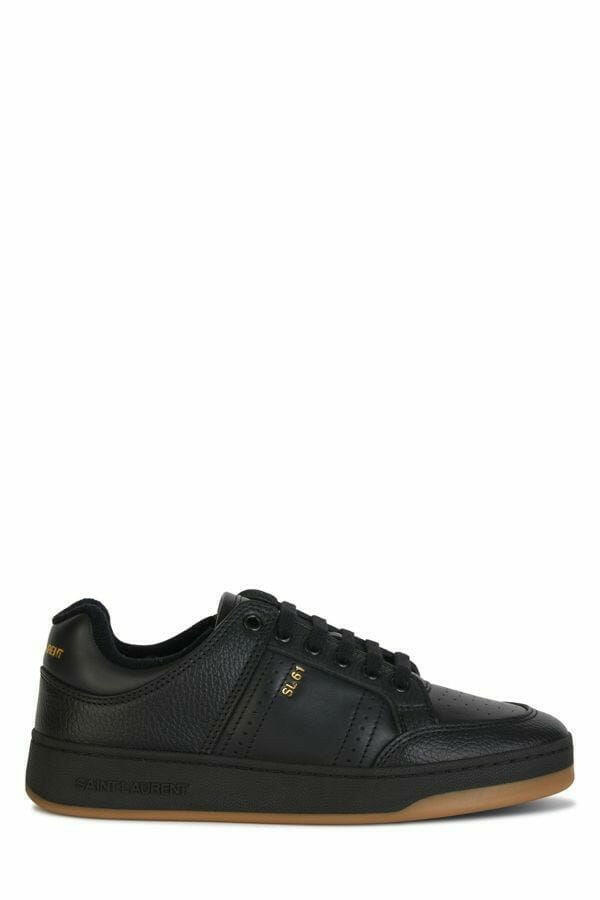 Saint Laurent Elegant Black Low-Top Leather Sneakers -   -  Saint Laurent.