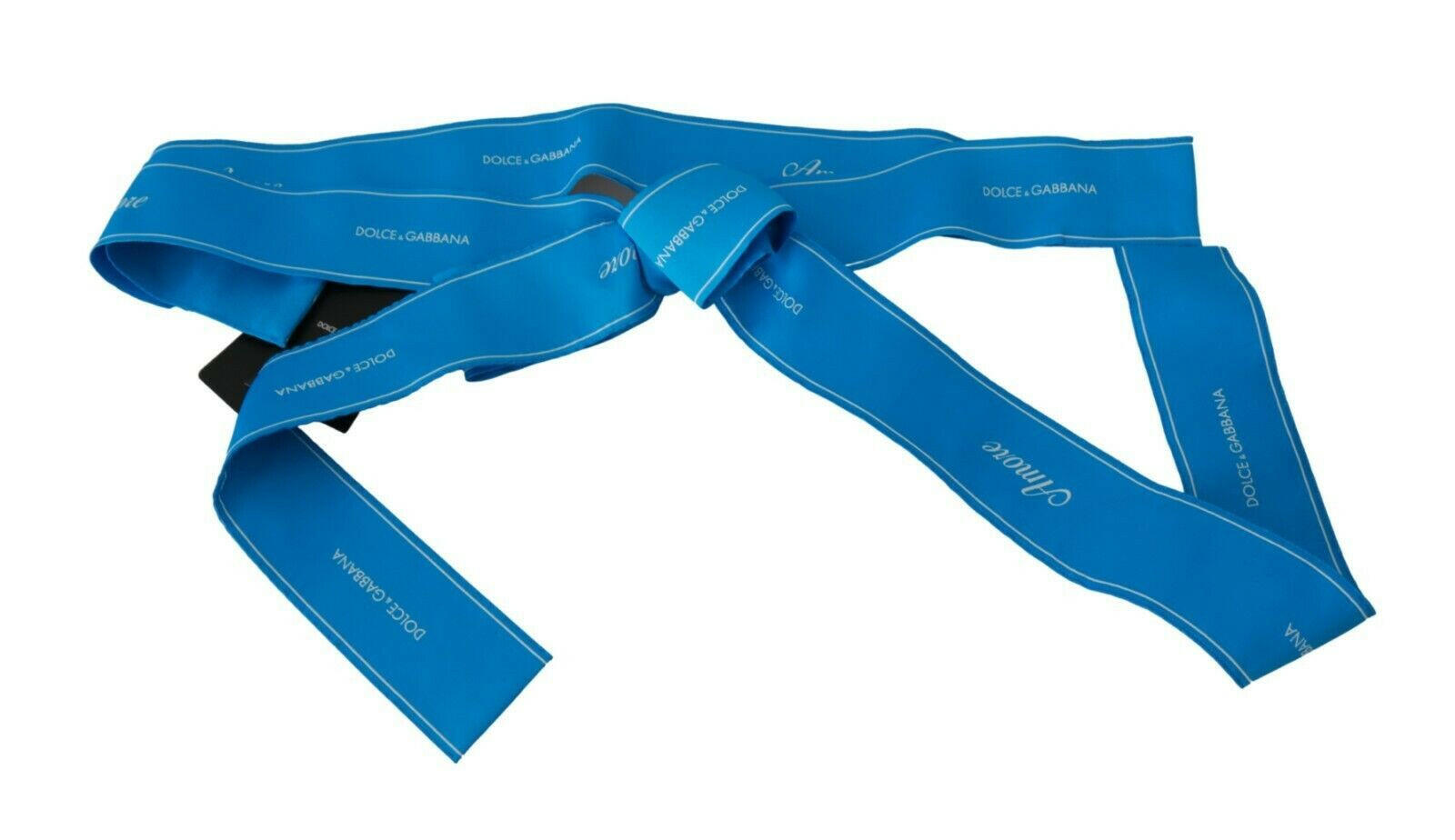 Dolce & Gabbana Blue Waist Ribbon Wide Bow Belt -   -  Dolce & Gabbana.