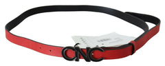 Costume National Red Reversible Leather Logo Belt -   -  Costume National.