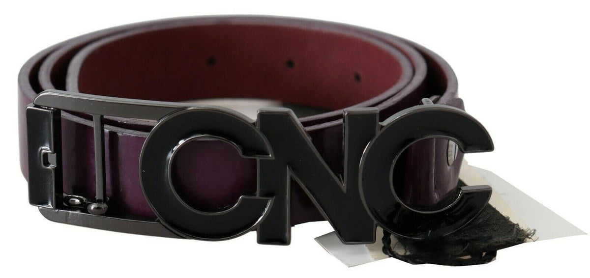 Costume National Brown Leather Large Logo Letter Buckle Belt -   -  Costume National.