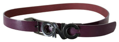 Costume National Brown Leather Large Logo Letter Buckle Belt -   -  Costume National.