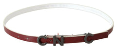 Costume National Maroon Leather Logo Skinny Fashion -   -  Costume National.