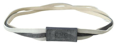 Costume National White Velvet Square Logo Design Waist Belt -   -  Costume National.
