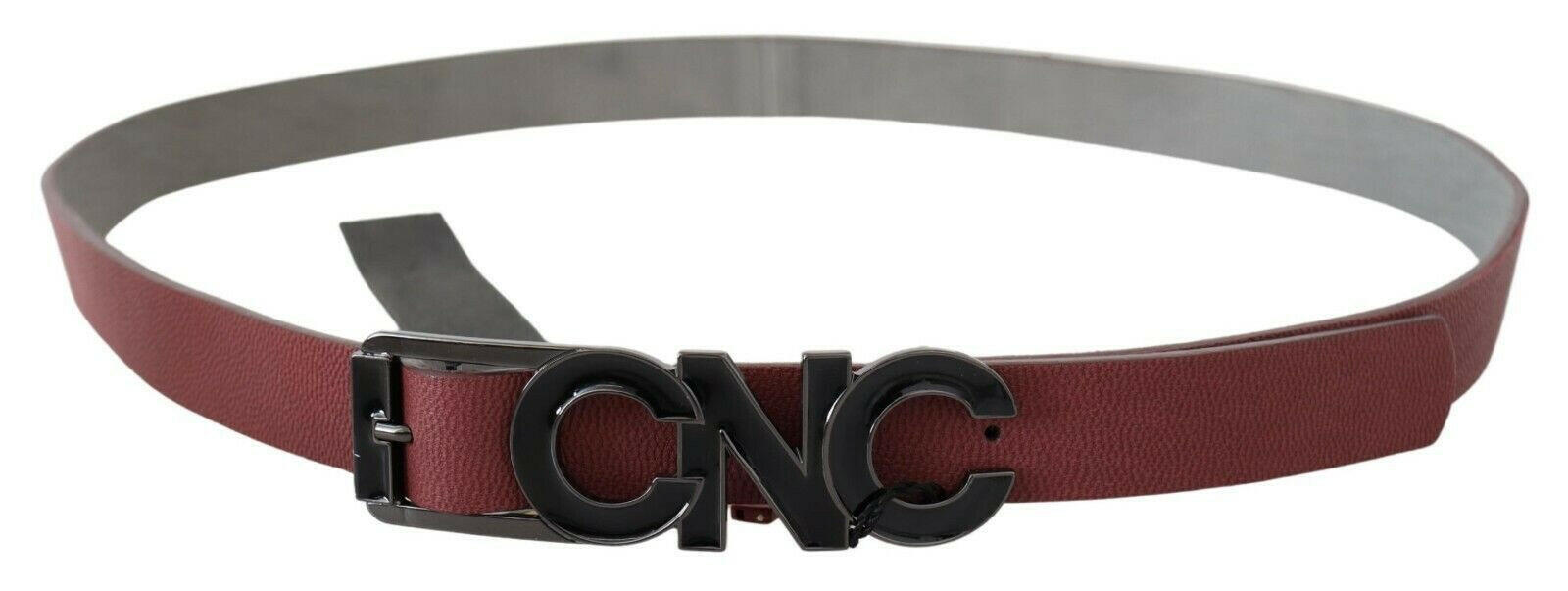 Costume National Maroon Skinny Leather Logo Fashion Belt -   -  Costume National.