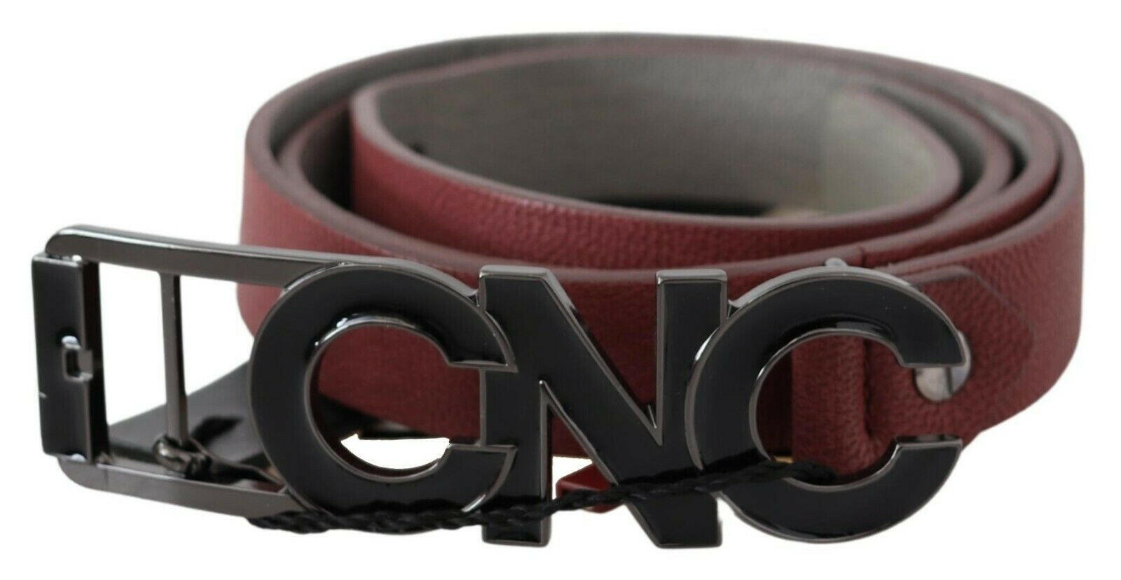 Costume National Maroon Skinny Leather Logo Fashion Belt -   -  Costume National.
