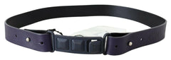 Costume National Black Leather Normal Logo Buckle Waist Belt -   -  Costume National.