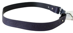 Costume National Black Leather Normal Logo Buckle Waist Belt -   -  Costume National.