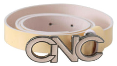 Costume National Beige Leather Pink Letter Logo Belt -   -  Costume National.