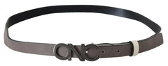 Costume National White Black Leather Letter Logo Buckle Belt -   -  Costume National.