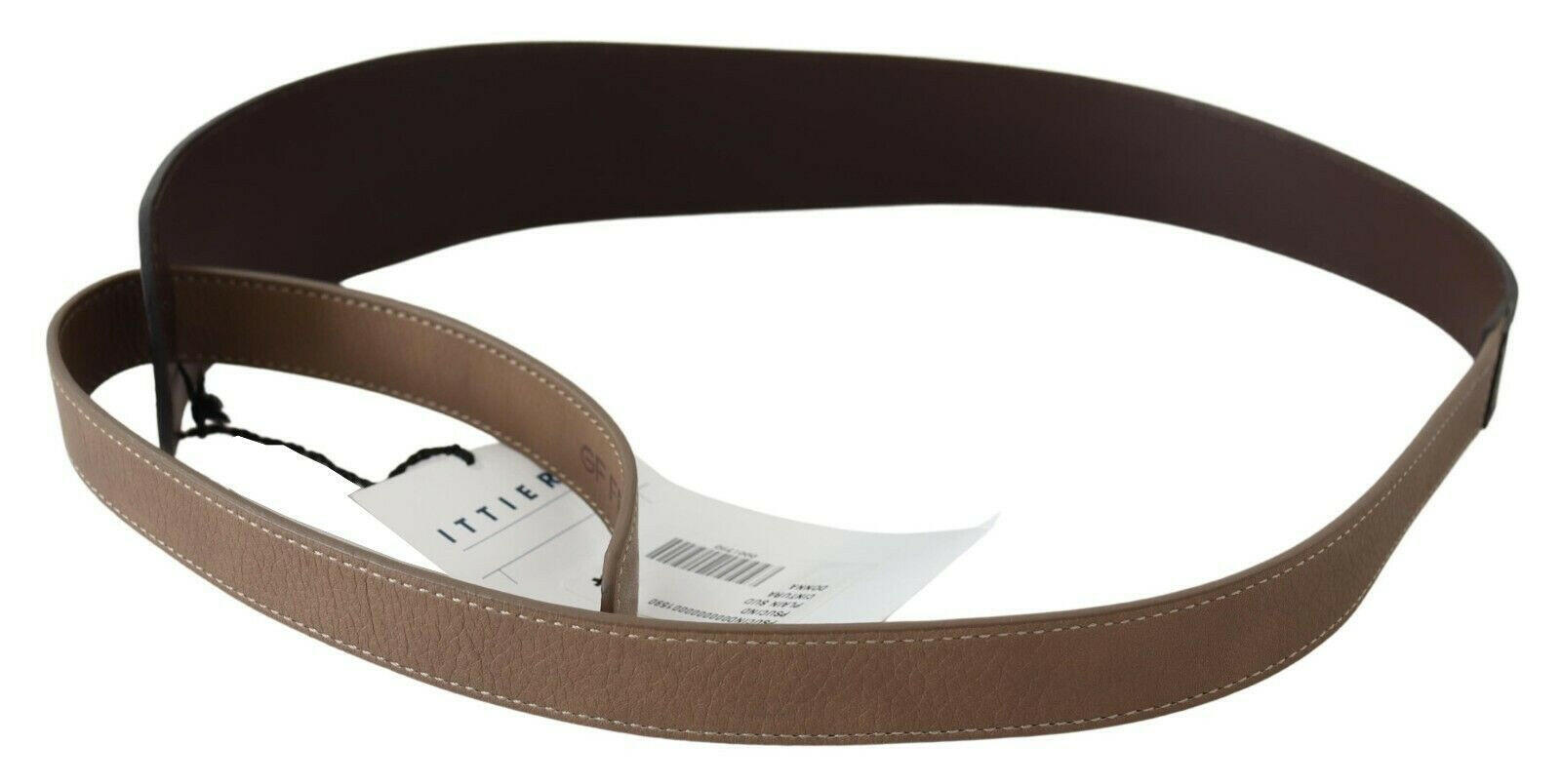 GF Ferre Brown Genuine Leather Logo Wide Waist Belt -   -  GF Ferre.