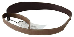GF Ferre Brown Genuine Leather Logo Wide Waist Belt -   -  GF Ferre.