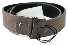 Costume National Brown Leather Square Logo Buckle Belt -   -  Costume National.