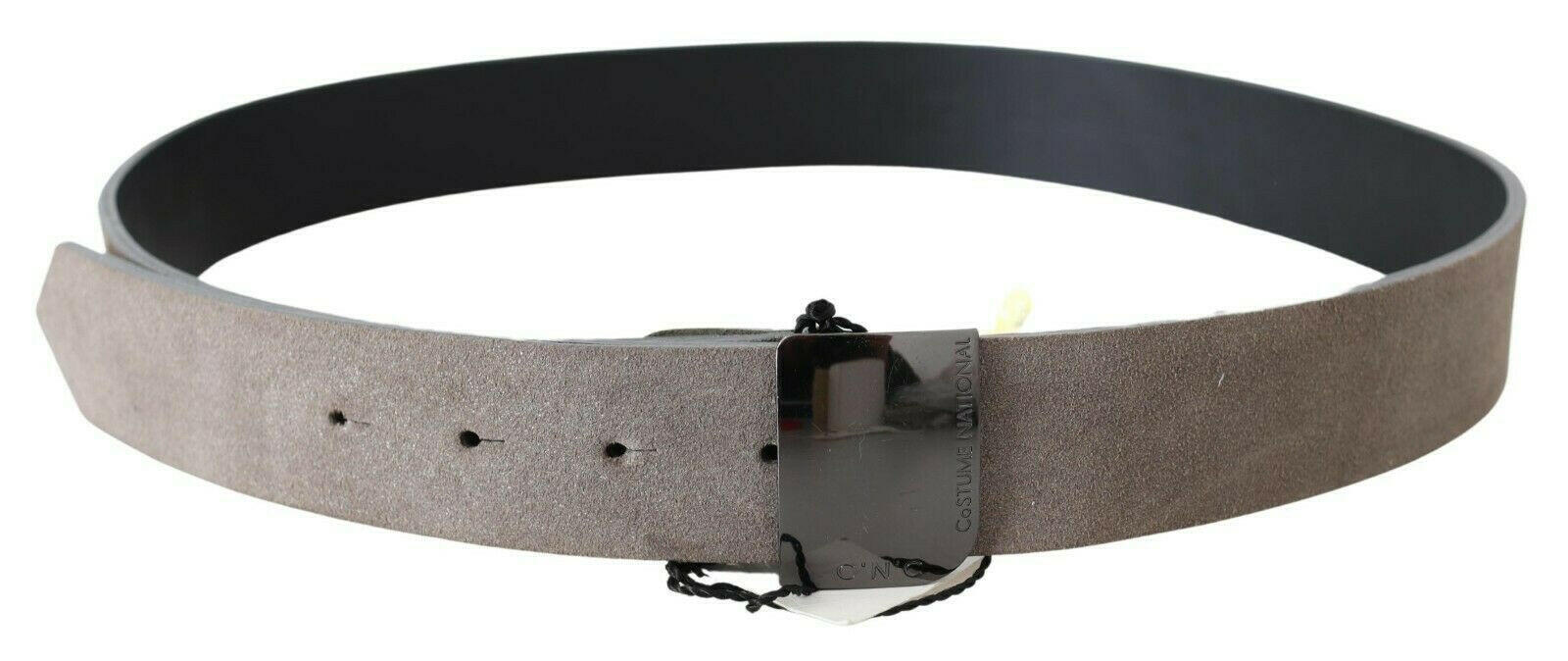 Costume National Brown Leather Square Logo Buckle Belt -   -  Costume National.