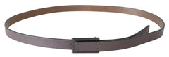 Costume National Brown Leather Tactical Logo Screw Buckle Belt -   -  Costume National.