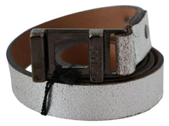 Costume National Brown Metallic Silver Leather Belt -   -  Costume National.