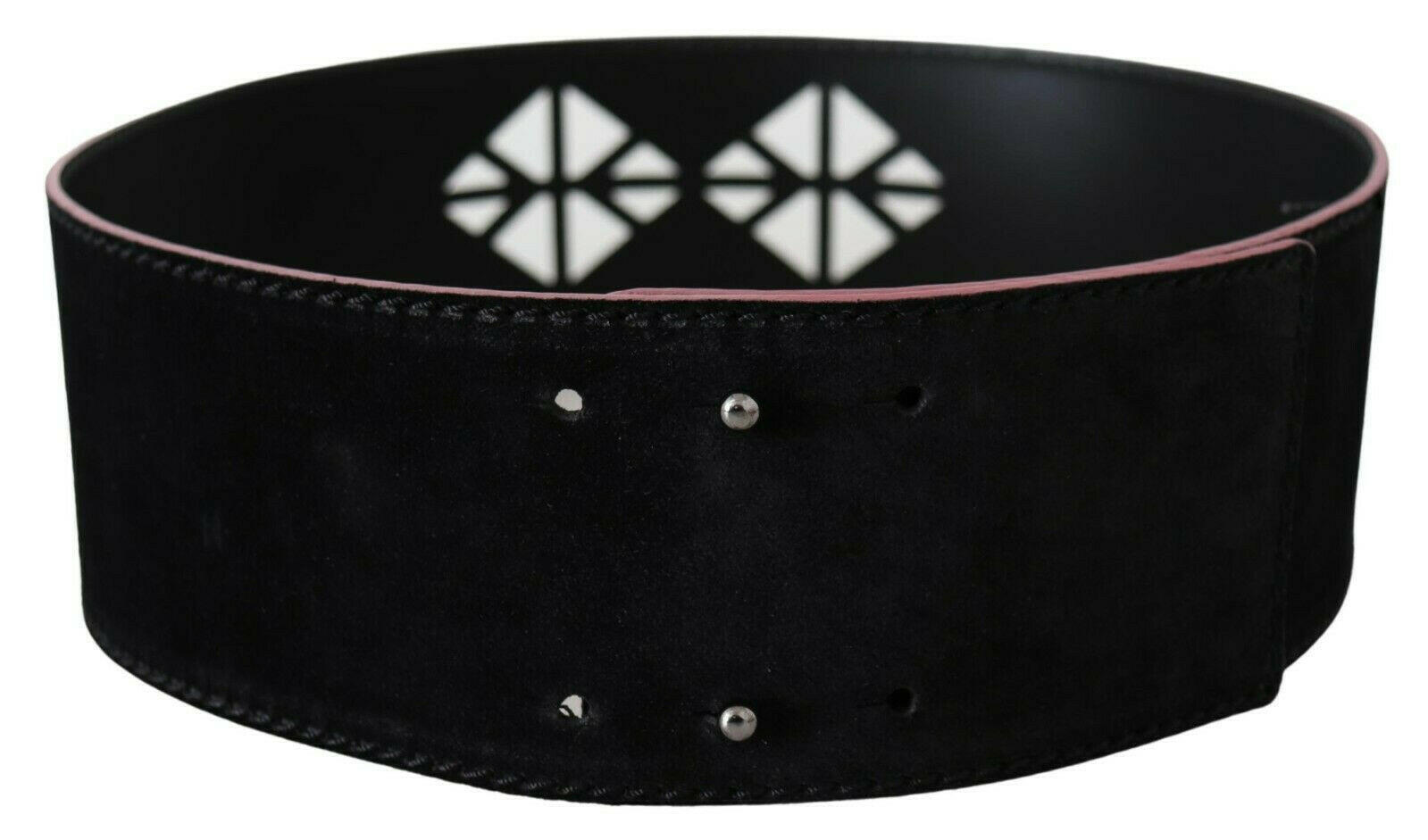 Costume National Black Leather Wide Waist Studded Women Belt -   -  Costume National.