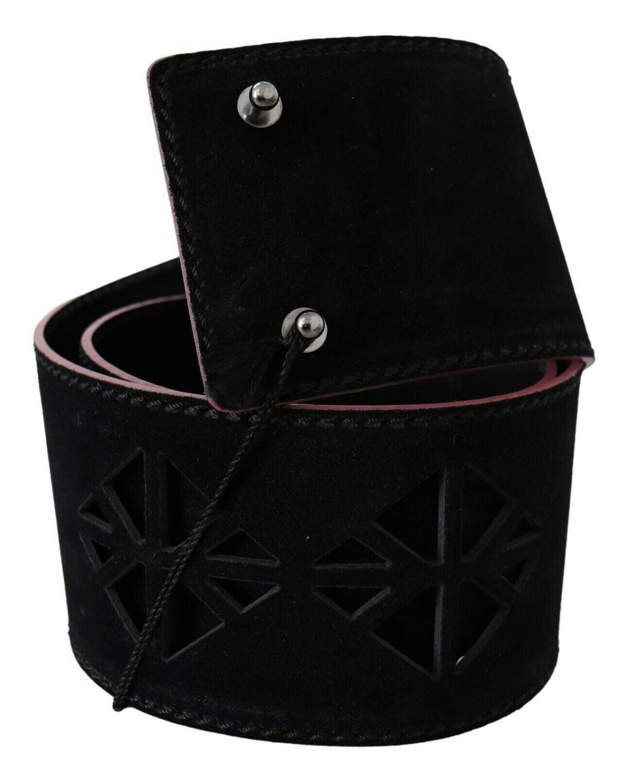 Costume National Black Leather Wide Waist Studded Women Belt -   -  Costume National.