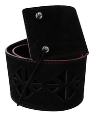 Costume National Black Leather Wide Waist Studded Women Belt -   -  Costume National.