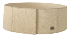 GF Ferre White Waxed Cotton Wide Fashion Belt -   -  GF Ferre.