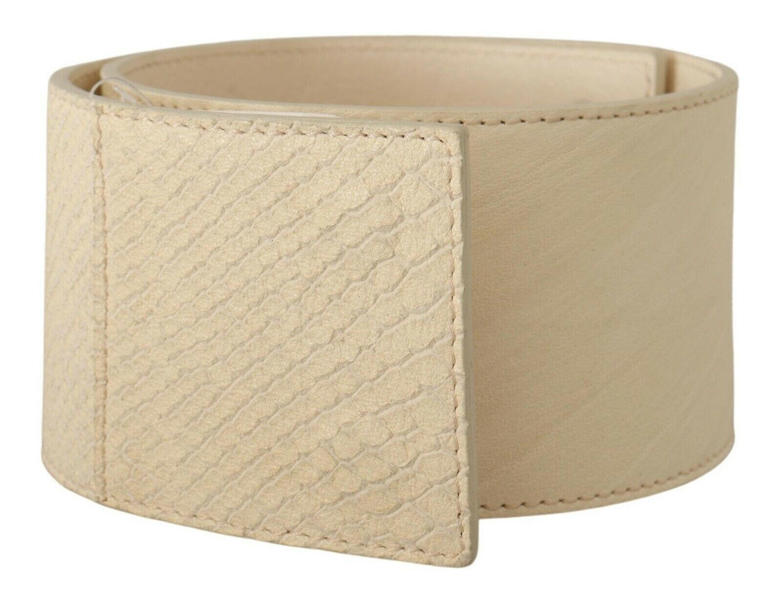 GF Ferre White Waxed Cotton Wide Fashion Belt -   -  GF Ferre.
