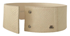 GF Ferre White Waxed Cotton Wide Fashion Belt -   -  GF Ferre.