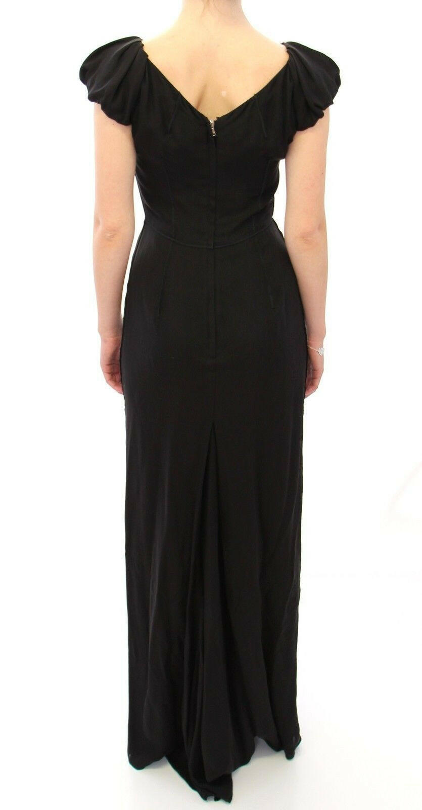 Dolce & Gabbana Black Silk Shortsleeve Gown Maxi IT Dress -   -  Dolce & Gabbana.