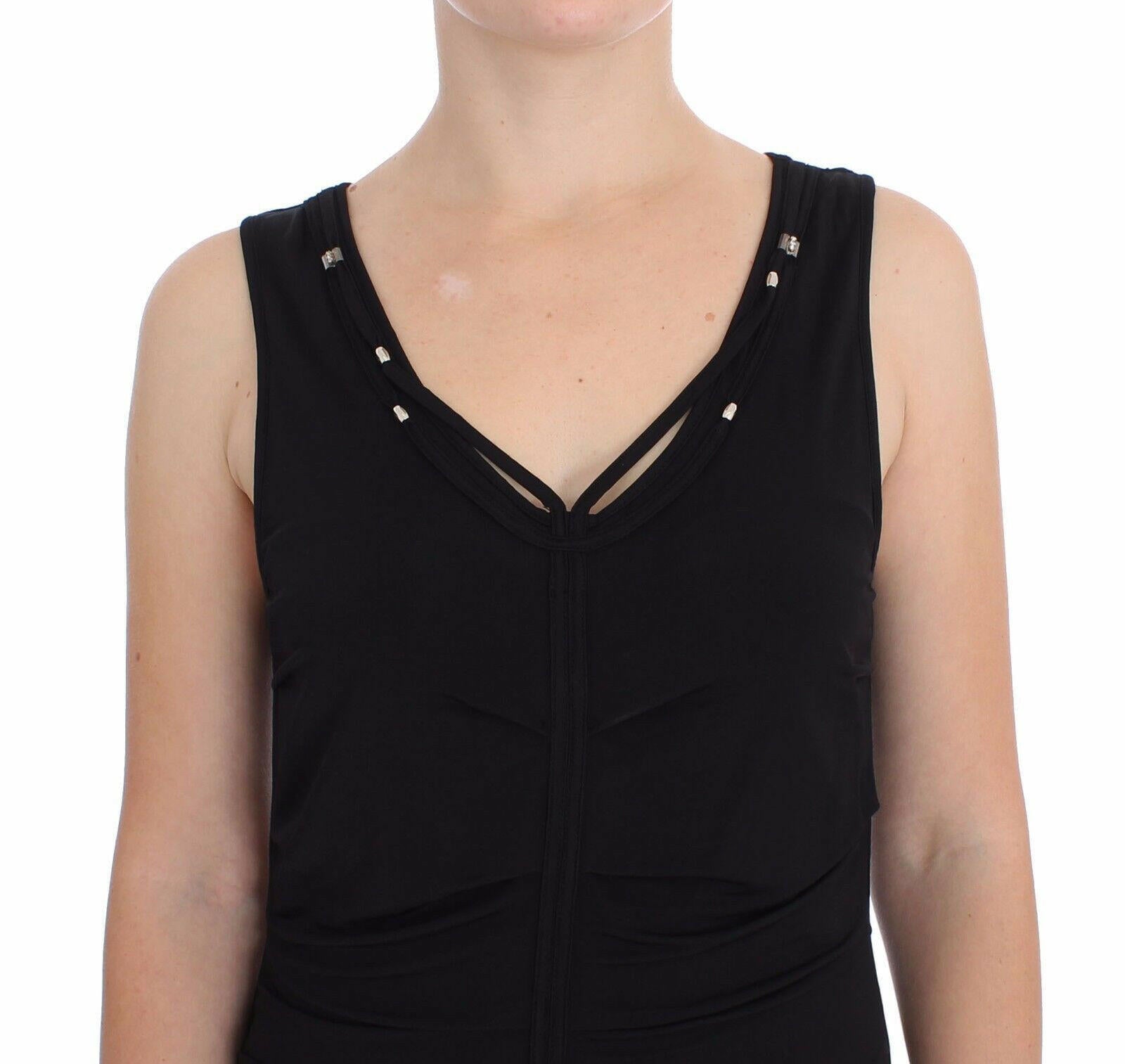 Roccobarocco Black Stretch Wiggle Pencil Sheath Bodycon Dress -   -  Roccobarocco.