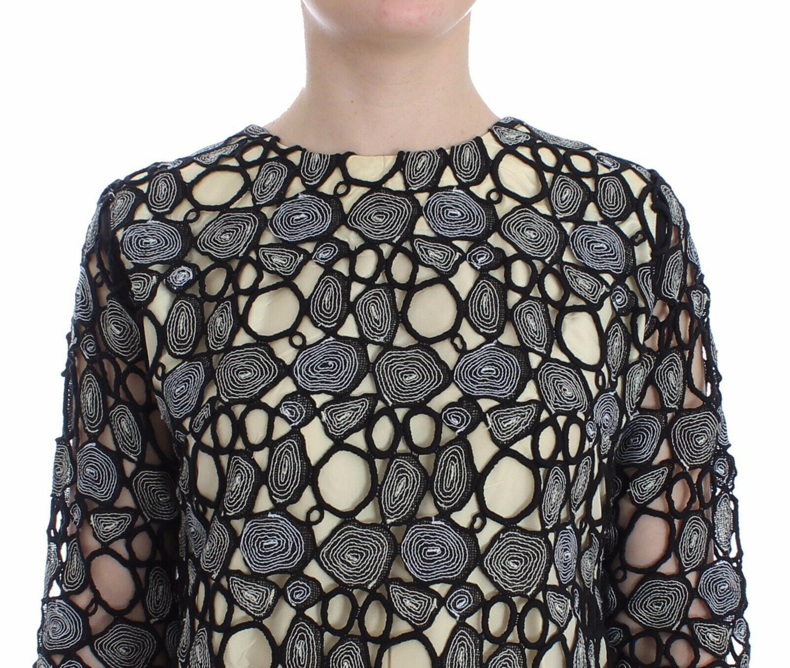 Lanre Da Silva Ajayi Black Cream Sheath Dress Shift Mini Dress -   -  Lanre Da Silva Ajayi.