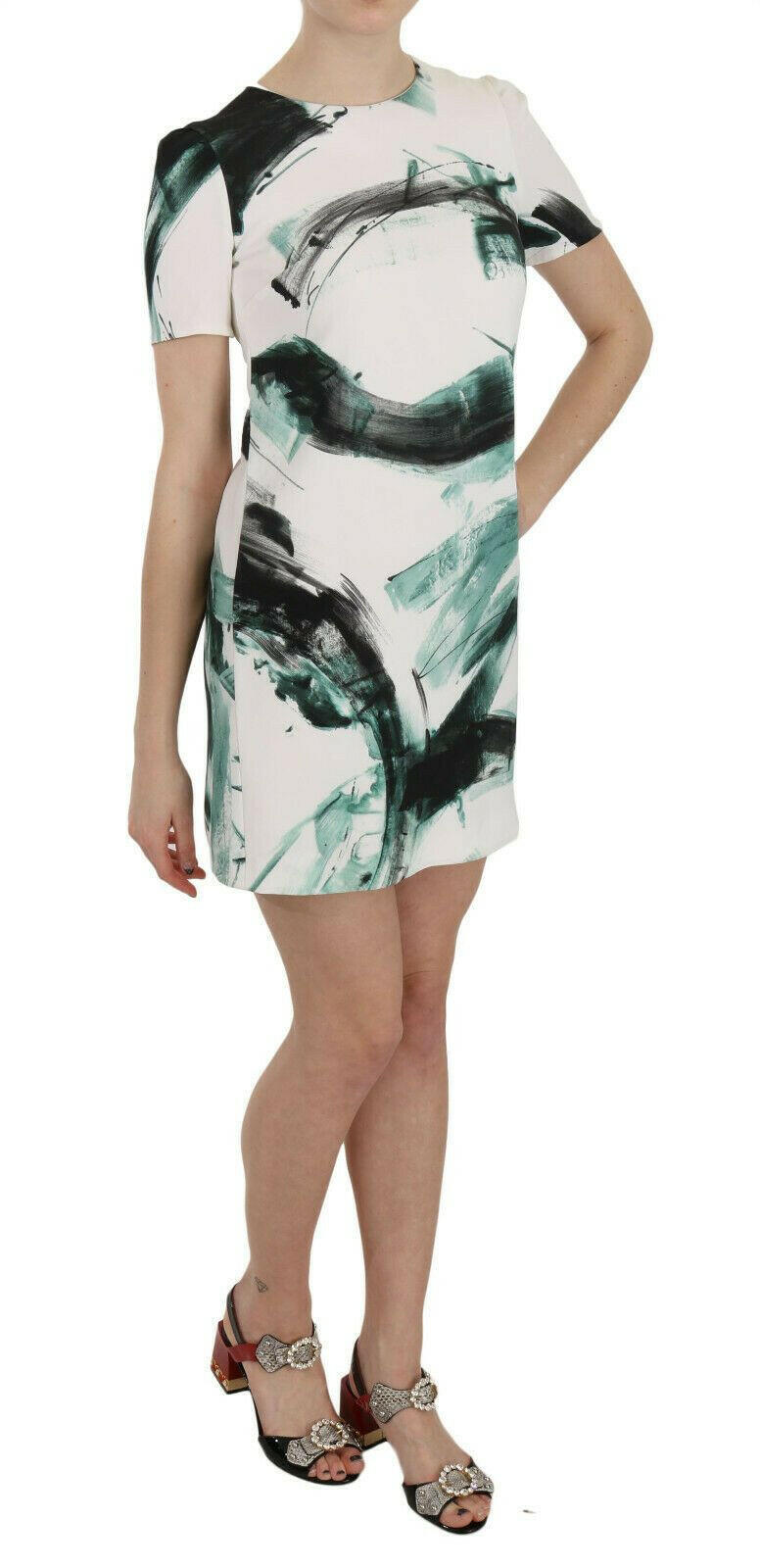 Dolce & Gabbana White Black Blue Shift Short Mini Dress -   -  Dolce & Gabbana.