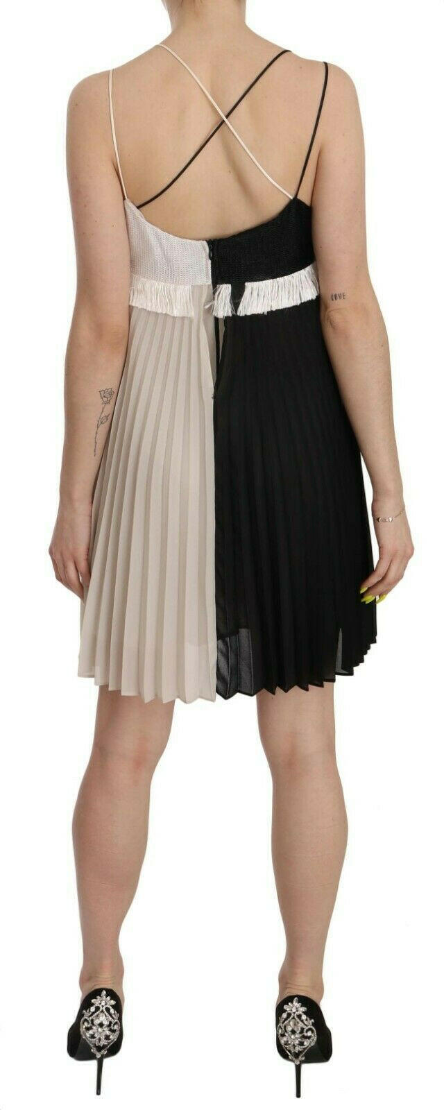 PINKO Black and White Mini Sleeve less A-line Princess Dress -   -  PINKO.