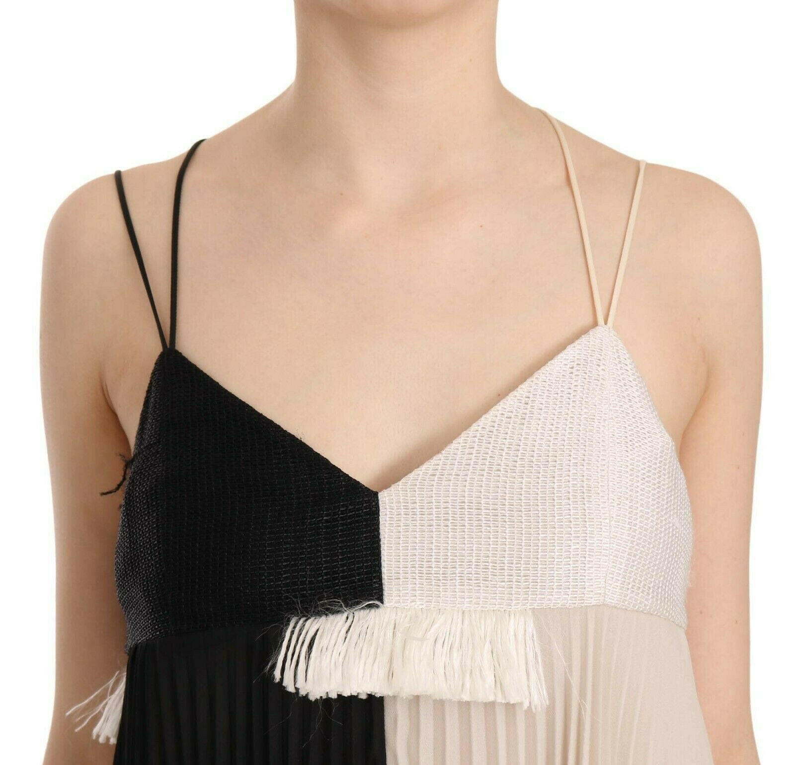 PINKO Black and White Mini Sleeve less A-line Princess Dress -   -  PINKO.