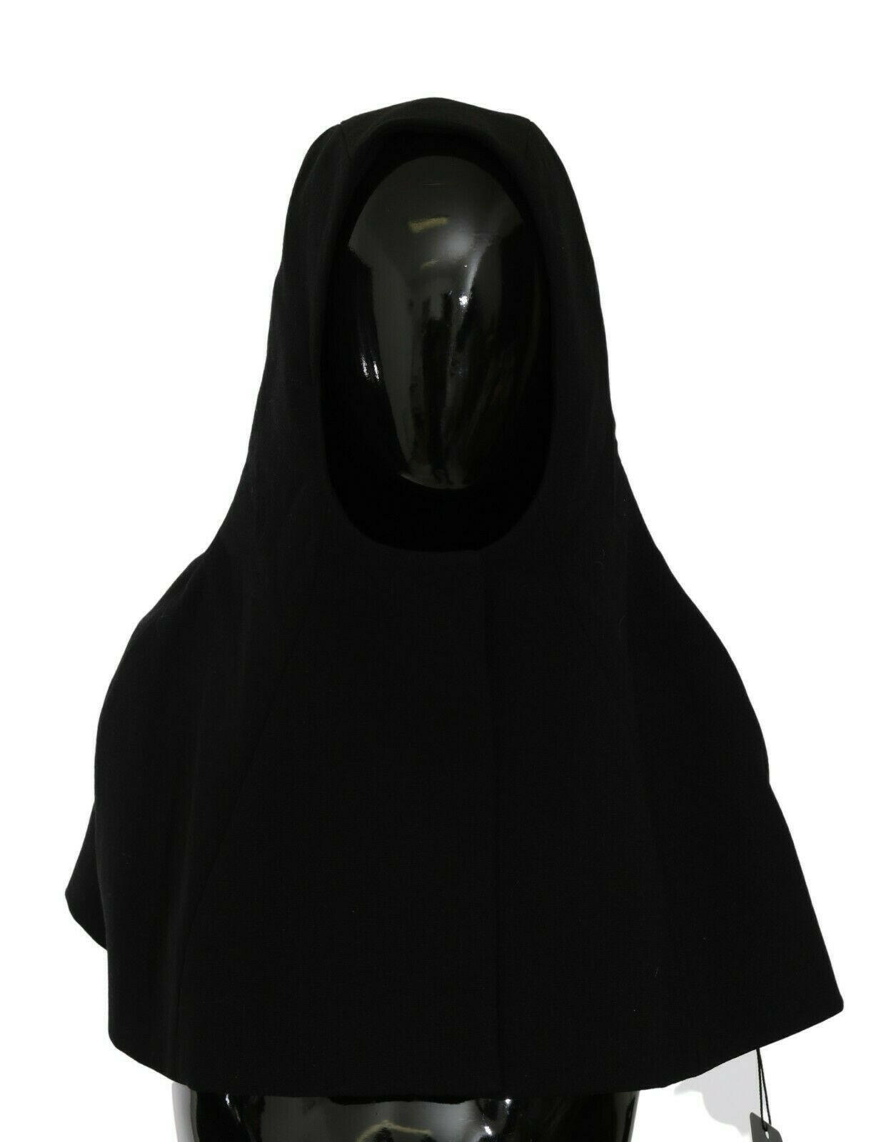 Dolce & Gabbana Black Wool Whole Head Hooded Scarf Hat -   -  Dolce & Gabbana.